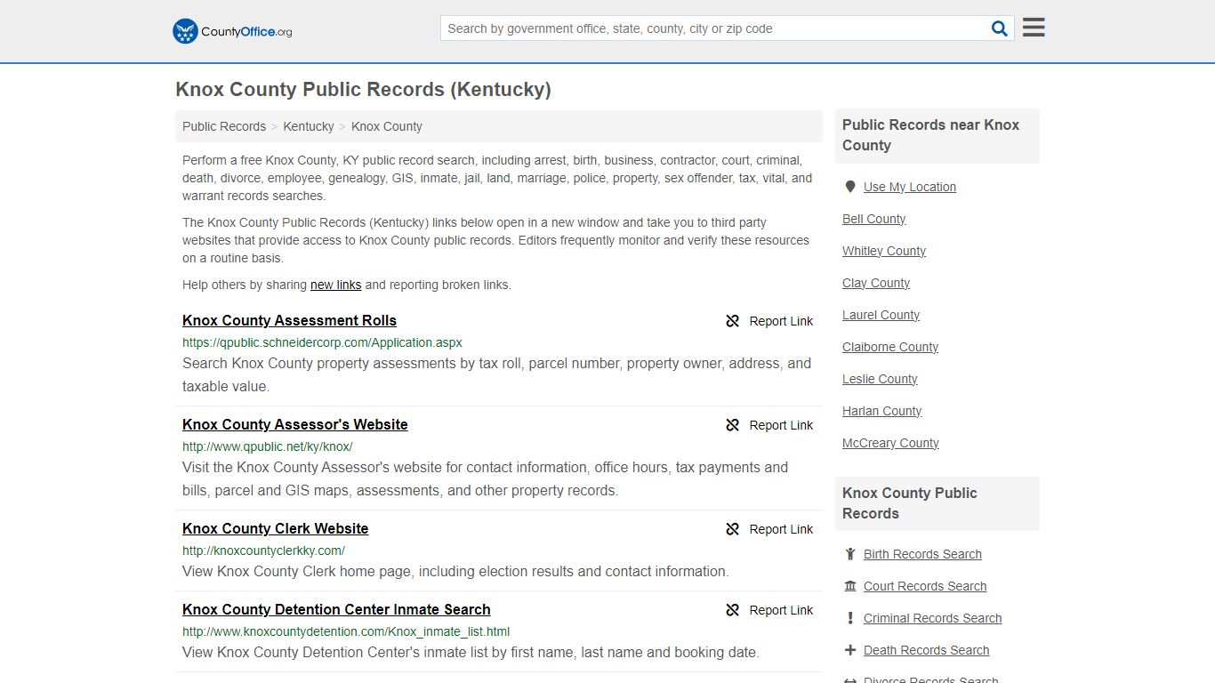 Public Records - Knox County, KY (Business, Criminal, GIS, Property ...