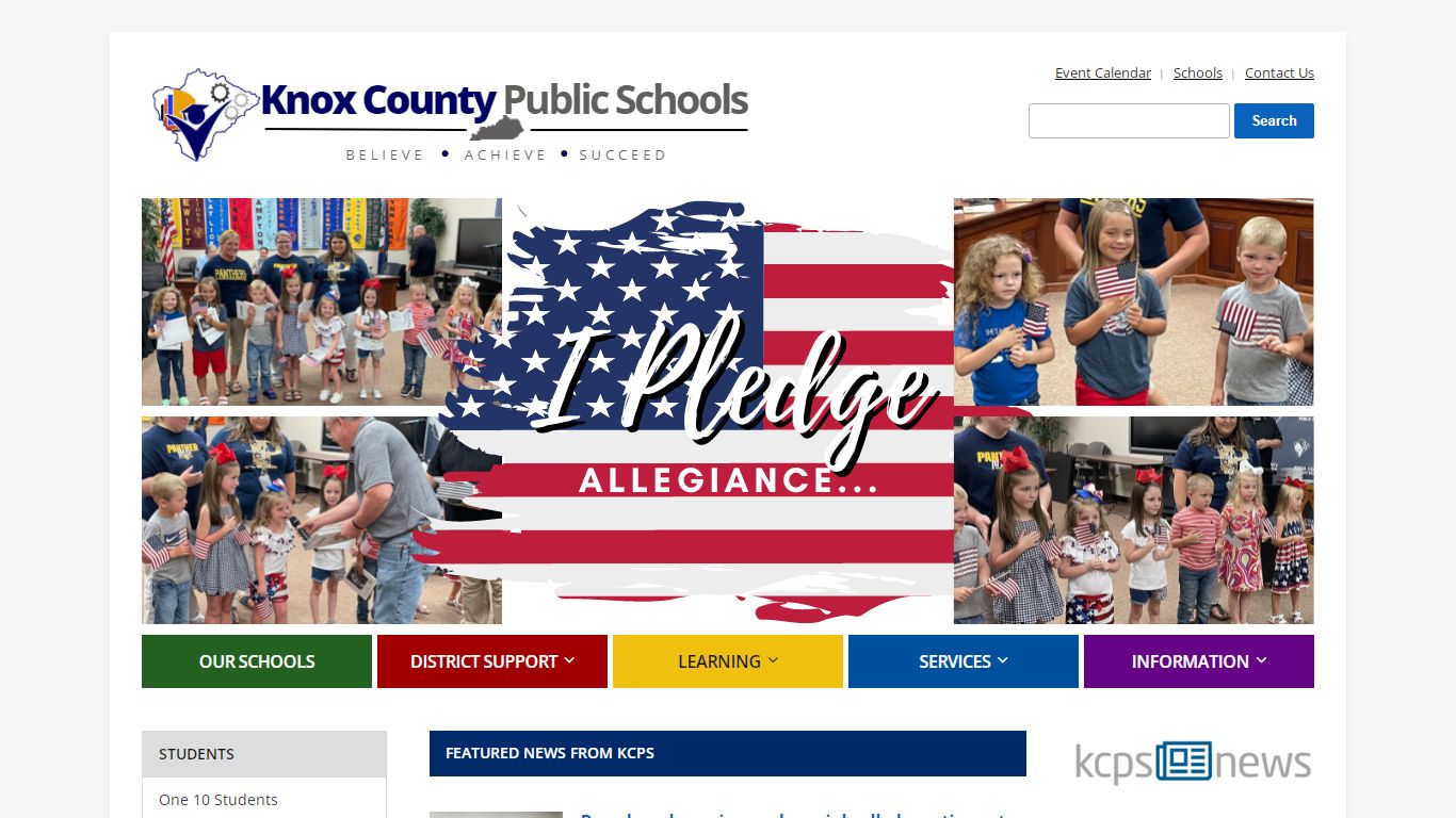 Knox County Public Schools – Believe • Achieve • Succeed